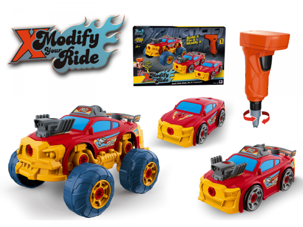 Sportowy, Terenowy Samochód do rozkręcania i skręcania 3w1 TUNING + Wkrętarka Monster Truck