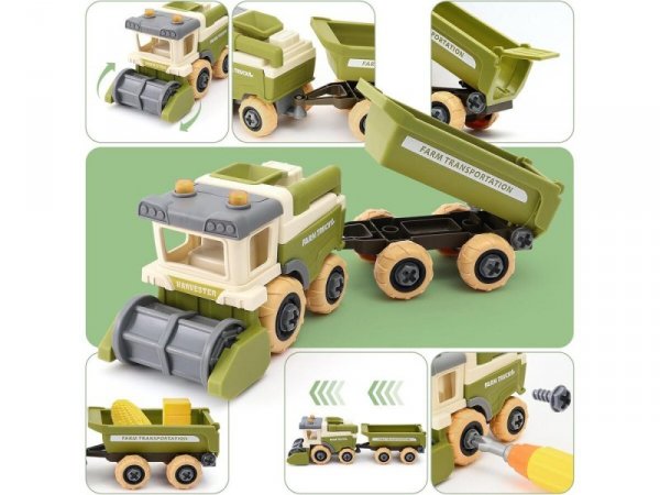 Farma Traktor Kombajn Do Skręcania Stajnia Gospodarstwo Rolne Zestaw Majsterkowicza Rolnika Zwierzęta Wkrętarka
