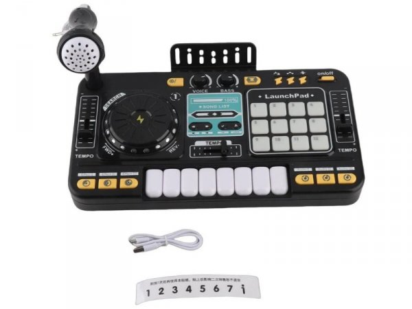 Konsola Dj dla dzieci Organki Zabawka muzyczna Elektroniczny Mikser Kontroler Mikrofon Konsoleta Światło LED