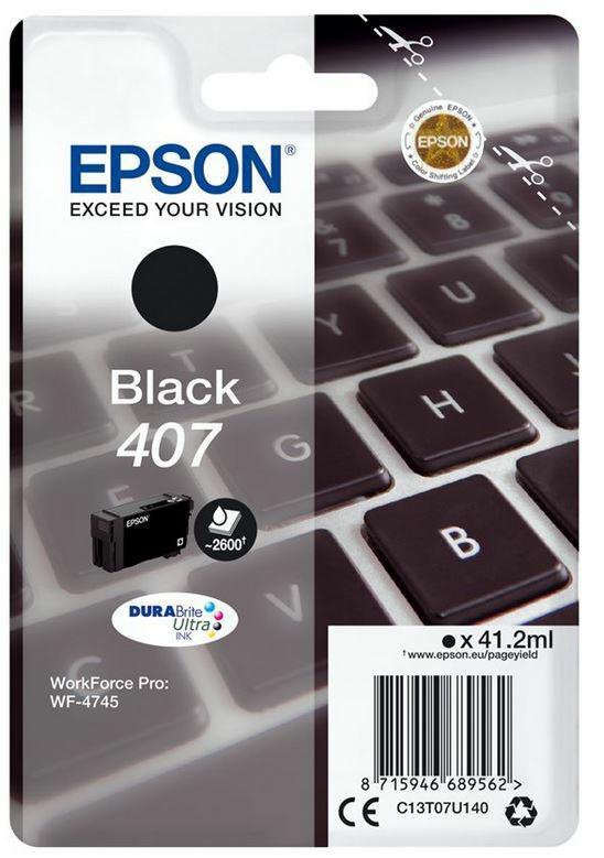 Epson Tusz WF-4745 C13T07U140 Black 2600 stron  41,2 ml