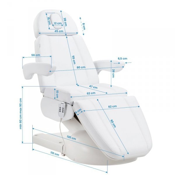Fotel kosmetyczny Azzurro Lux 3m biały