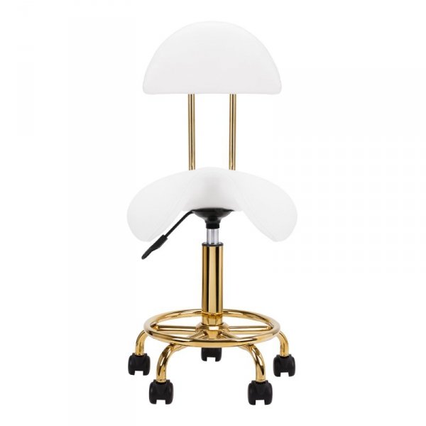 Taboret kosmetyczny 6001-G złoto - biały 2 gat.
