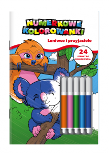 Numerkowe kolorowanki Leniwce i przyjaciele