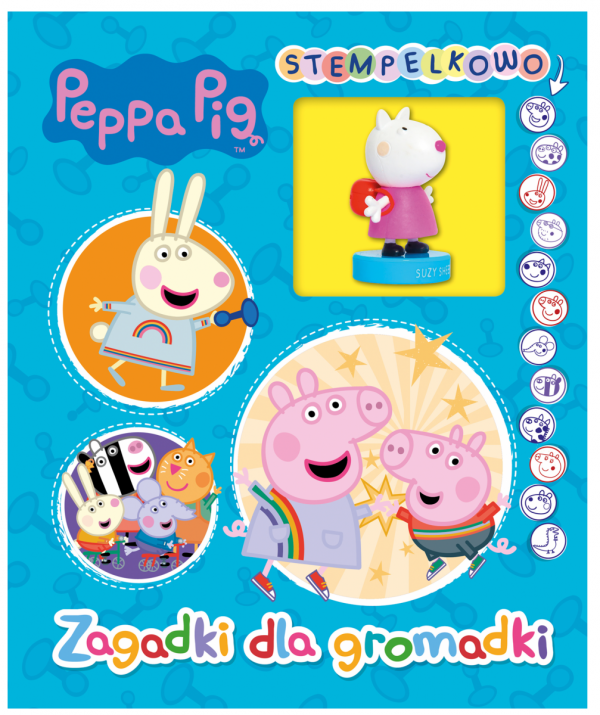 Świnka Peppa Stempelkowo 3 Zagadki dla gromadki (pieczątka Peppa z misiem Teddy)
