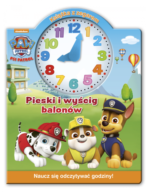 Psi Patrol Książka z zegarem Pieski i wyścig balonów