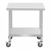 Stół ze stali nierdzewnej na kółkach - 60 x 80 cm - 135 kg ROYAL CATERING 10012807 RCAT-80/60-W
