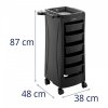 Wózek fryzjerski - 10 kg - 5 szuflad - uchwyt na suszarkę - półka 485 x 380 mm PHYSA 10040536 PHYSA-RR-10