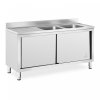 Szafka ze zlewem - 2 komory - stal nierdzewna - 400 x 400 x 250 mm ROYAL CATERING 10012136 RC-IKS03