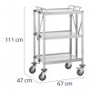 Wózek kelnerski - 3 półki - 50 x 83 (2 szt.) / 40 x 58 cm - 90 kg - składany ROYAL CATERING 10012723 RCSW-100
