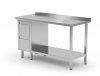 Stół przyścienny szafka z dwiema szufladami i półką - szuflady po lewej stronie 1700 x 600 x 850 mm POLGAST 125176-L 125176-L