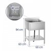 Stół ze zlewem - półka - 1 komora - rant ROYAL CATERING 10011684 RCSSS-60X60-S