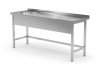 Stół ze zlewem wzmocniony bez półki - komora po lewej stronie 1300 x 600 x 850 mm POLGAST 210136-L 210136-L