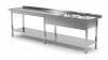 Stół z dwoma zlewami i półką wzmocniony - komory po prawej stronie 2800 x 700 x 850 mm POLGAST 222287-6-P 222287-6-P