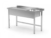 Stół ze zlewem bez półki - komora po prawej stronie 1100 x 600 x 850 mm POLGAST 211116-P 211116-P