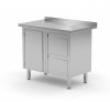 Stół przyścienny szafka z dwiema szufladami i drzwiami na zawiasach - szuflady po prawej stronie 900 x 700 x 850 mm POLGAST 135097-P 135097-P
