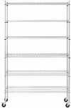 Regał metalowy - 120 x 45 x 190 cm - 90 kg - 4 kółka - Royal Catering RCMR-1800P49 10012531 4062859074331