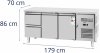  Stół chłodniczy - 417 l - 2 x GN 1/2 + 2 komory - 179 x 70 cm - Royal Catering 10013232 RCS-417D