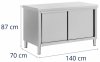  Stół roboczy z szafką przelotową ze stali nierdzewnej - ECO - 140 x 70 cm - 500 kg - Royal Catering 10013445 RCSSCB-140X70-H 