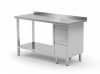Stół przyścienny szafka z dwiema szufladami i półką - szuflady po prawej stronie 1700 x 700 x 850 mm POLGAST 125177-P 125177-P