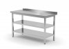 Stół przyścienny z dwiema półkami 1600 x 700 x 850 mm POLGAST 103167/2 103167/2