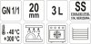 POJEMNIK GASTRONOMICZNY GN 1/1 20 YATO YG-00250 YG-00250