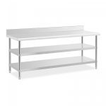 Stół ze stali nierdzewnej z półkami 200 x 70 x 16.5 cm ROYAL CATERING 10012660 RCAT-200/70-SPS3SH
