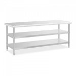 Stół roboczy - 200 x 70 x 5 cm - 231 kg - 2 półki - Royal Catering ROYAL CATERING 10012661 RCAT-200/70-PS3SH
