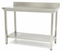 Stół gastronomiczny roboczy ze stali nierdzewnej z półką 60 x 60 cm Maxima 