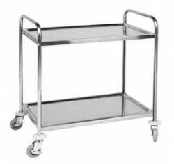 KELNERSKI WÓZEK 2-PÓŁKOWY 85X45X94CM NIERDZEWNY SKRĘCANY INVEST HORECA WT-A00402 WT-A00402