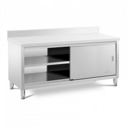 Stół roboczy z szafką - rant - 180 x 70 cm - 600 kg ROYAL CATERING 10011674 RCSSCB-180X70-E-B