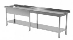 Stół ze zlewem i półką - komora po lewej stronie 2000 x 700 x 850 mm POLGAST 212207-6-L 212207-6-L