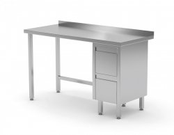 Stół przyścienny szafka z dwiema szufladami - szuflady po prawej stronie 1700 x 700 x 850 mm POLGAST 123177-P 123177-P