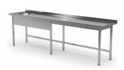 Stół ze zlewem bez półki - komora po lewej stronie 2800 x 700 x 850 mm POLGAST 211287-6-L 211287-6-L
