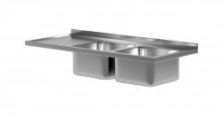 Blat z dwoma zlewami 2800 x 700 x 40 mm POLGAST BL-202287 BL-202287