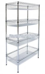 Regał chromowany siatkowy 4-kosze 46x92x200 cm ULTRA POWER
