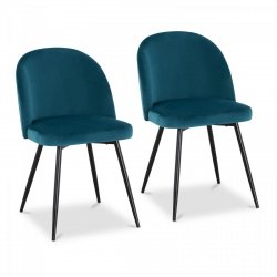 Krzesło tapicerowane - turkusowe - welurowe - 2 szt. Fromm & Starck 10260159 STAR_CON_101