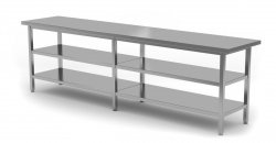 Stół centralny z dwiema półkami 2300 x 700 x 850 mm POLGAST 112237/2-6 112237/2-6
