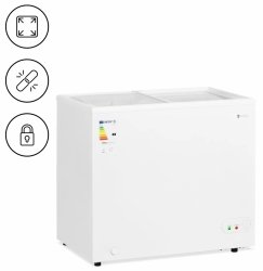  Zamrażarka skrzyniowa - 200 l - przeszklone drzwi - zamykana - Royal Catering 10013215 RCFGDF-200