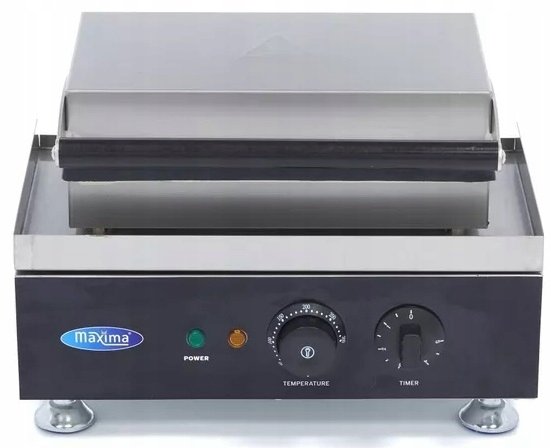 Opiekacz do Kanapek Panini Profesjonalny 2 sztuki 1750W z Tacą Ociekową MAXIMA 09374170 8719632127796