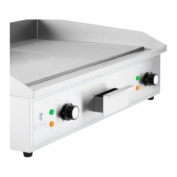 Płyta grillowa - 727 x 420 mm - gładka/ryflowana - 3000 W ROYAL CATERING 10012021 RCPG51-M