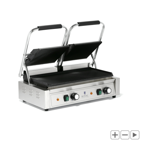 Grill kontaktowy - płyty gładkie - Royal Catering - 3600 W ROYAL CATERING 10011991 RCPKG-3600-S