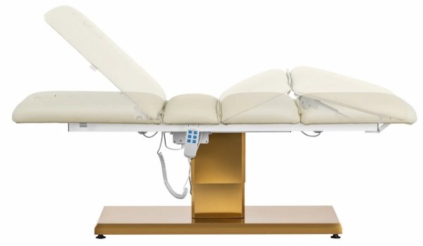  Fotel kosmetyczny - elektryczny - 3 silniki - 300 W - 190 x 65 x 60 - 76 cm - 200 kg - kremowy / złoty  Physa 10040877 PHYSA VITERBO CREAM