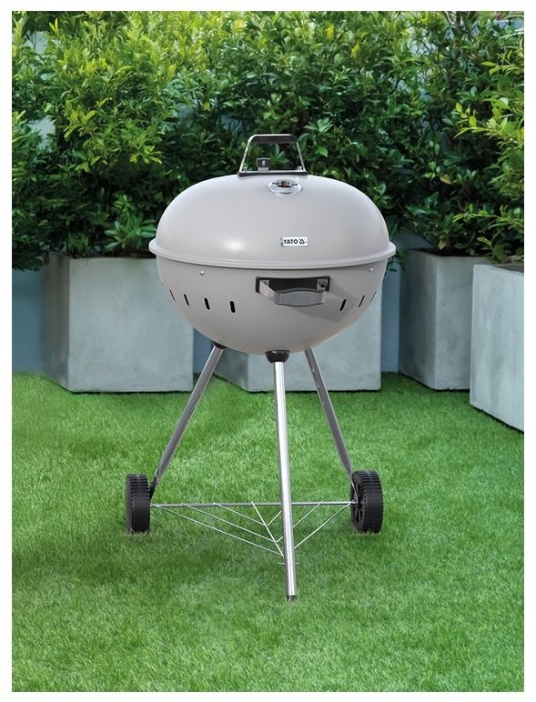 GRILL WĘGLOWY OKRĄGŁY 54CM SZARY YATO YG-20301