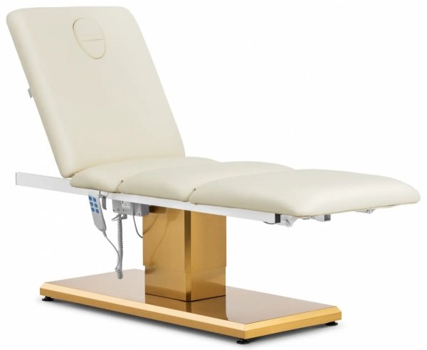 Fotel kosmetyczny - elektryczny - 3 silniki - 300 W - 190 x 65 x 60 - 76 cm - 200 kg - kremowy / złoty Physa VITERBO CREAM 10040877