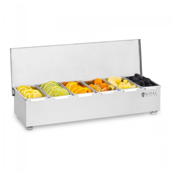 Pojemnik barmański na dodatki do drinków - stal nierdzewna - 6 szt.  ROYAL CATERING 10011014 RCCBS 6