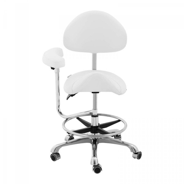 Krzesło siodłowe z podłokietnikiem PHYSA 10040493 WUPPERTAL WHITE