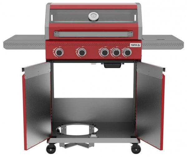 GRILL GAZOWY ITAMI 4+1, 14,5KW, CZERWONY Yato YG-20034
