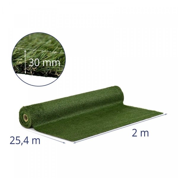 Sztuczna trawa - 200 x 2500 cm - wysokość: 30 mm HILLVERT 10090275 HT-MAG-2X25
