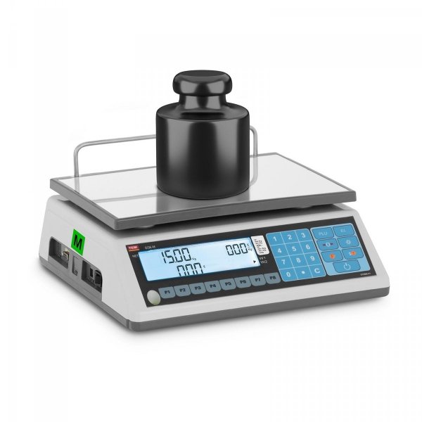 Waga sklepowa - 15 kg / 5 g - LCD - legalizacja TEM 10200030 TEM015D-B1