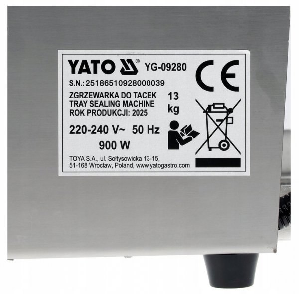 ZGRZEWARKA DO TACEK YATO YG-09280